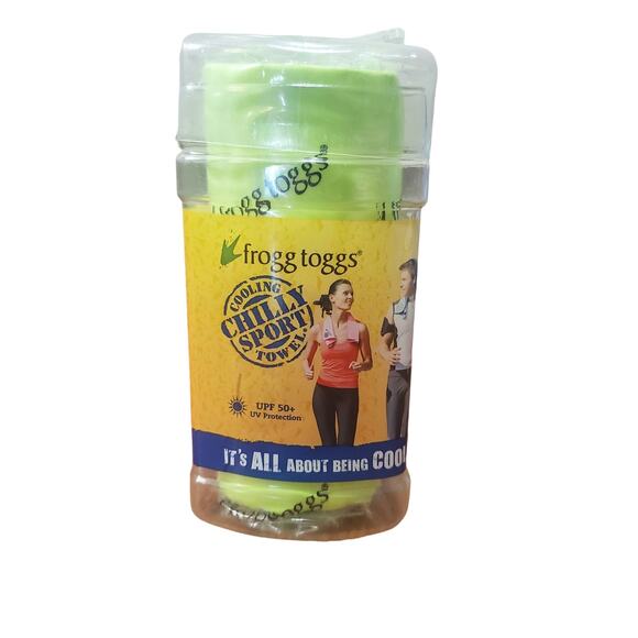 FROGG TOGGS Chilly Sport Cooling Neck Wrap UPF 50+ Neon Green Yellow NEW - Picture 1 of 8